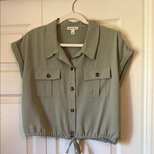 Derek Heart Olive Button Down Shirt
